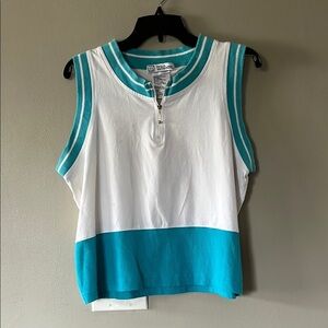 Wilson Women's White and Teal Sleeveless Top